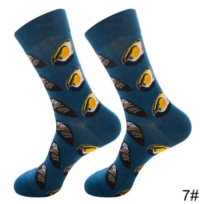 Nové podzimní zimní bavlněné ponožky Muži Ženy Módní Trend Ponožky Kreslený Animal Fruit Cool Socks