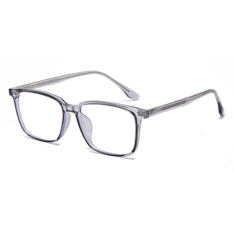 Transparent Gray Frame Blue Light Blocking Computer Eyeglasses Women Men TR90 Square Prescription Spectacles 0 -0.5 -0.75 To -6