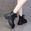 Dames Britse Stijl 2025 Leer Dikke Zool Martin Boots - Hoogteverhogende, Slankmakende Korte Laarzen voor Lente en Herfst.