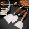 Stainless Steel Square Head Steak Cooking Spatula Pizza Shovel Pancake Beef Turner Scraper Wood Handle BBQ Utensils for Kitchen