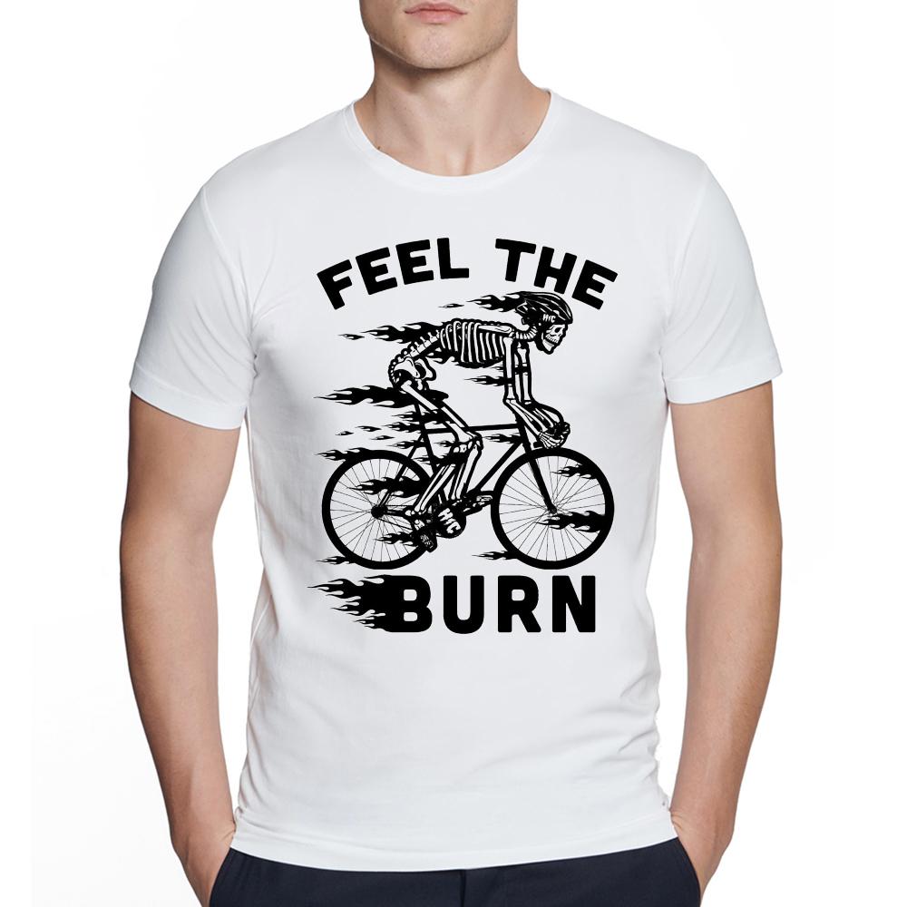 Worn Out Bike Men's T-shirts Skeleton Bicycle Short Sleeve Creative Cycling Art Tshirts Fashion Skull Desgin Top Streetwear Tees
