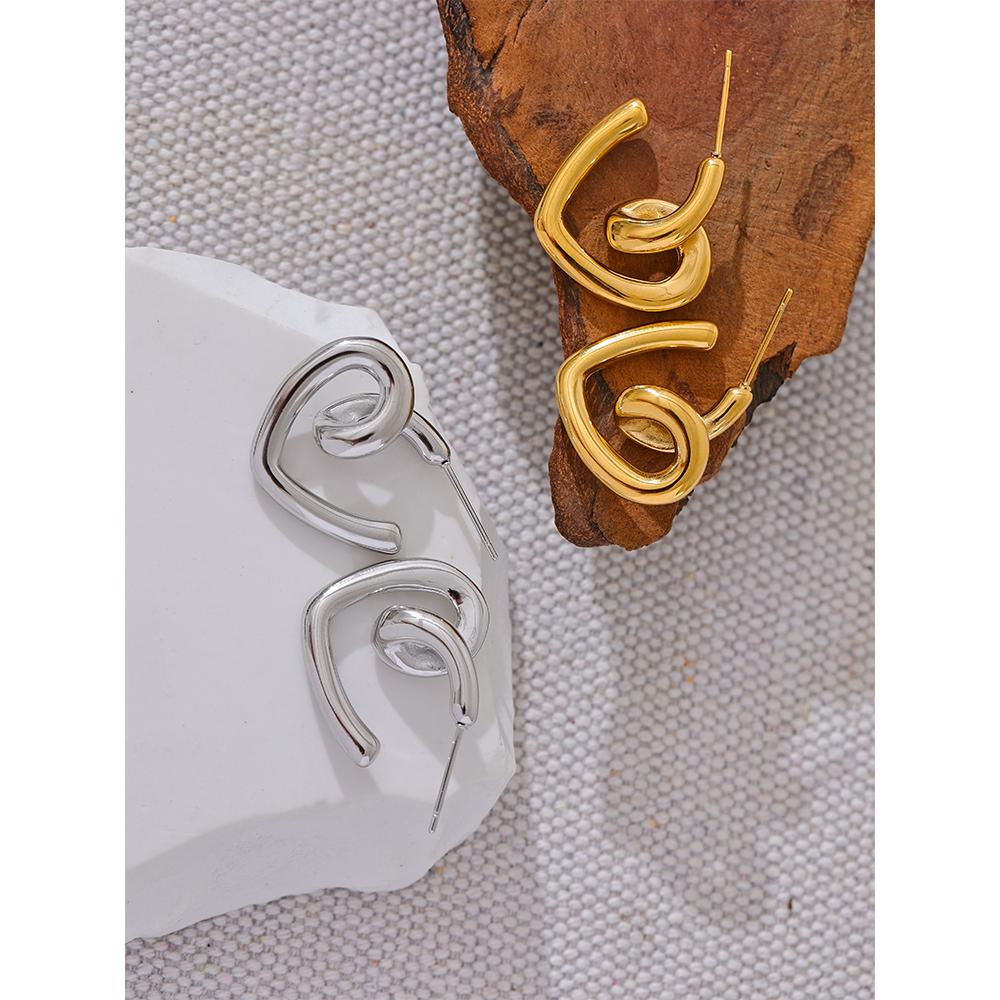 Eetit Minimalist Stainless Steel Heart Huggie Earrings Rust Proof 18K Plated Fashion Daily Jewelry Bijoux Women's Accessories