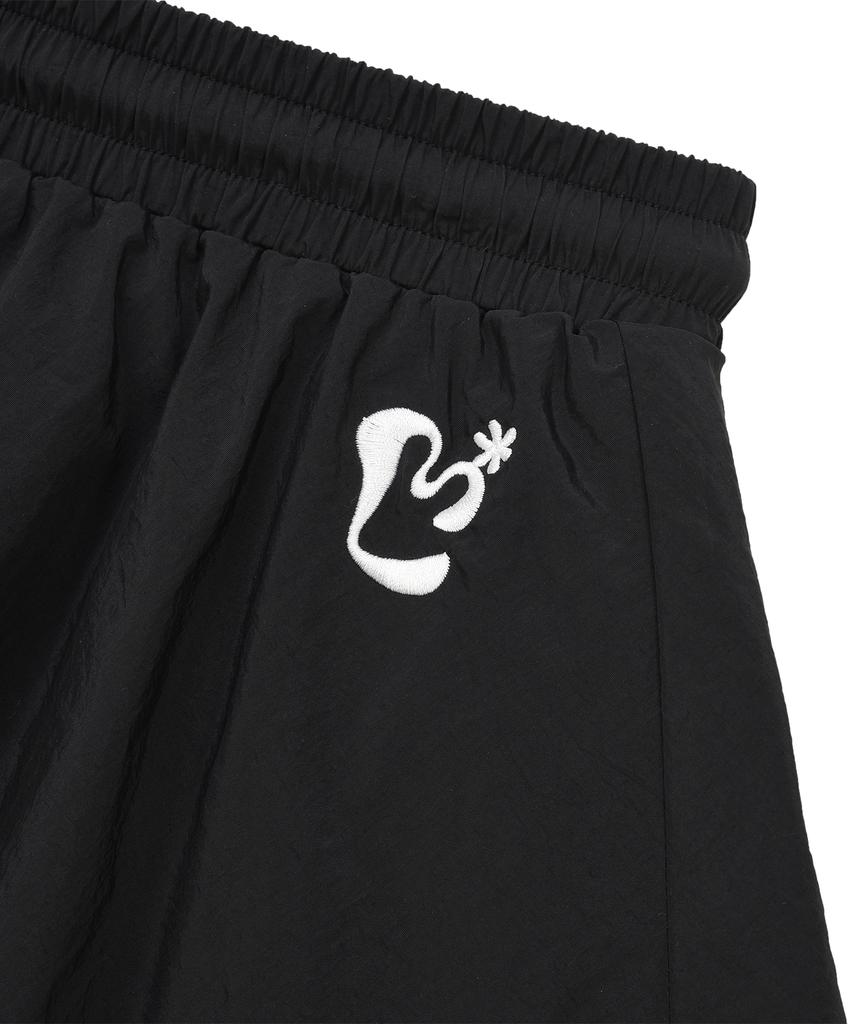 LMR Layered Track Nylon Skirt Pants Black
