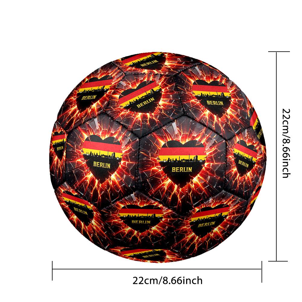 Deutschland Fußball Bedruckt Größe 5 Fußball Ball Verschleißfest Standard Erwachsenen Trainingsfußball Fan Geschenk für Indoor Outdoor Spiel Sport