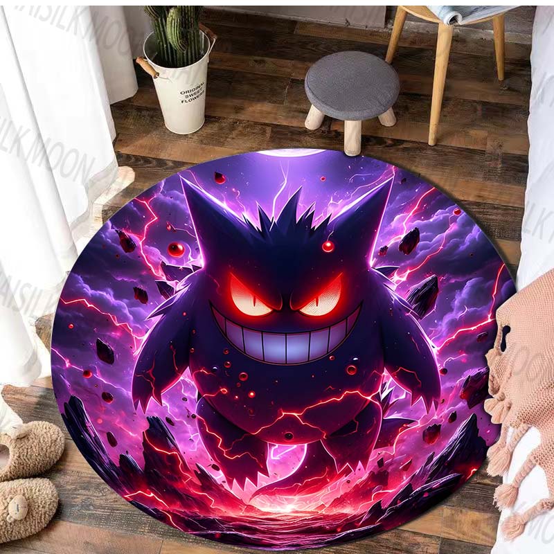 1PC Pokemon G-Gengar Printed Round Rug for Bedroom Living Room Carpet Doormat Sofa Table Home Decor Area Rug Floor Mat