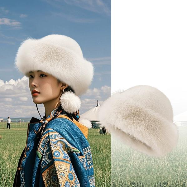 WTEMPO Men's Autumn Winter Outdoor Plush Faux Fur Ear Protection Hats Couple Windproof Cold-proof Warm Hats Cycling Skiing Hats