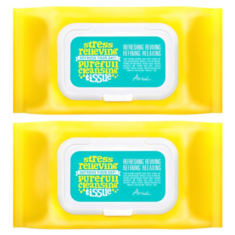 Ariul Stress Relieving Pureful Cleansing Tissues, 80 wipes, 2 pcs