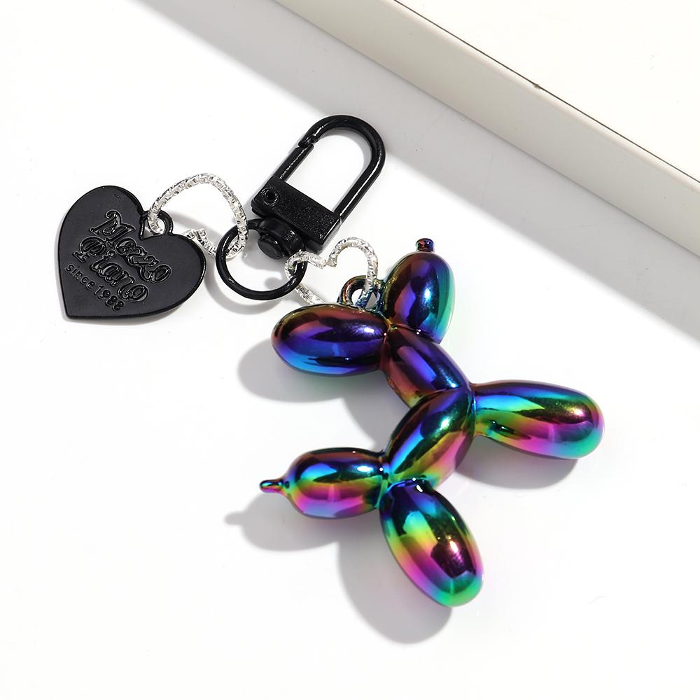 Creative Big Balloon Dog Heart Keychain for Women Girls Cute AB Colorful Acrylic Dog Keyring Phone Bag Charms Accessories Gifts