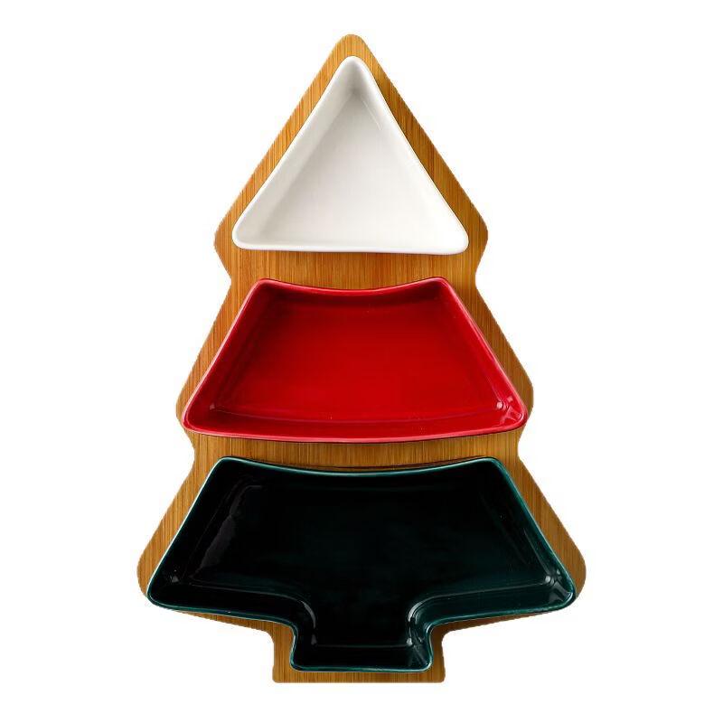 OLOEY Christmas Tree Divided Dry Fruit Plate