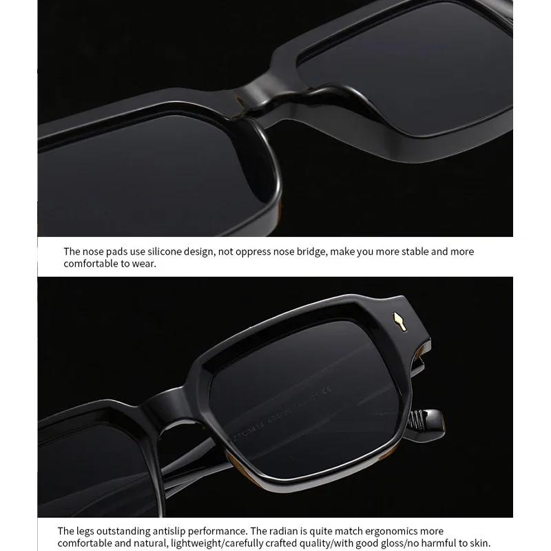 Lunettes de soleil carrées à rivets pour femmes Mode Lunettes pour hommes UV400 Lunettes de soleil rétro pour hommes