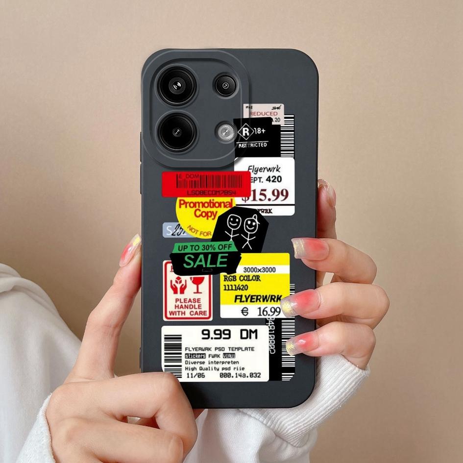 Phone Covers For Xiaomi Redmi 13 A3 4G Note 13 Pro 13R Turbo 3 Housing Silicone Soft Fashion Labels Screen Protector Matte Phone Cases Shell For Redmi