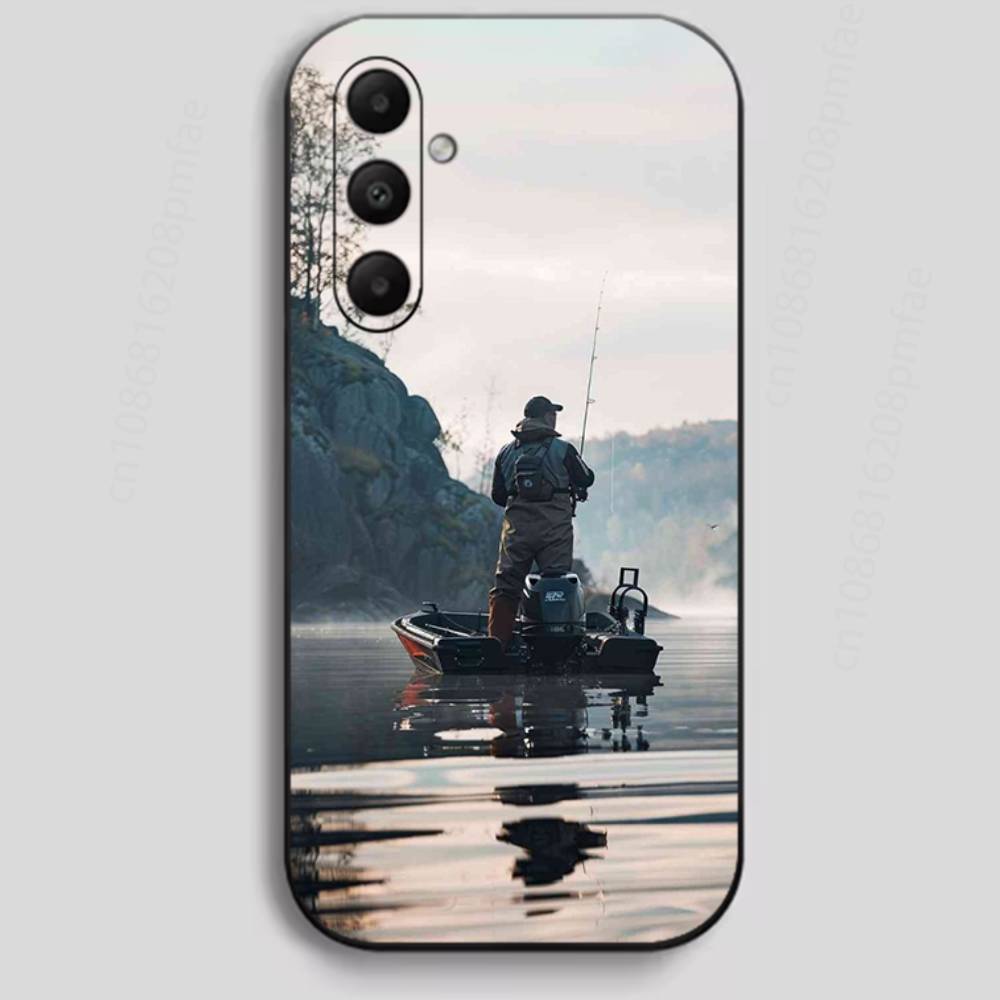 Bassboot Köderfischen Handyhülle Für Samsung Galaxy A13,21s,22,31,32,40,52,71,A91 Weiche Schwarze Hülle