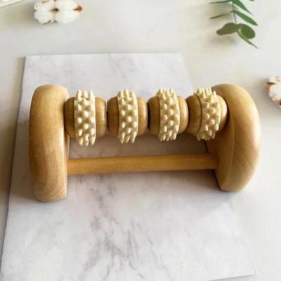 Soles Leg Massager Wooden Foot Roller Acupressure Reflexology Massager Back Fasciitis Pain Relief Muscle Relaxation, 1) 1pcs