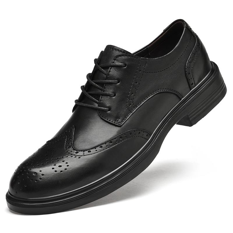 Fashion Luxury Brand Men's Genuine Leather Casual Shoes High-end New Brogue Shoes Office Commuting Versatile Men's Business Shoes