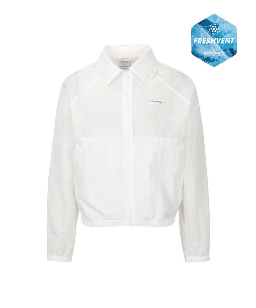 Discovery Expedition Women'S Freshvent Collared Crop Windbreaker (N/White)