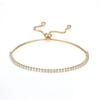 Zircons Adjustable Bracelet Bangle for Women Captivate Bar Slider Brilliant CZ Rose Gold Color Jewelry Pulseira