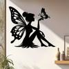 Sculpture murale moderne en métal découpé au laser 15,75 po Design de fée pour la décoration de la maison, du jardin, de la cour Intérieur Extérieur