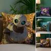 The W-Wild Robot Pillow Case Plush Fabric Soft Double Sided Print Sofa Cushion Cover Throw Pillow Covers
