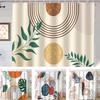 Duschvorhang Set Mid Century Vorhänge Badezimmer Set Anti-Rutsch Bohemian Stil Set Dekor Boden Teppich Badvorleger Toilettendeckel Abdeckung