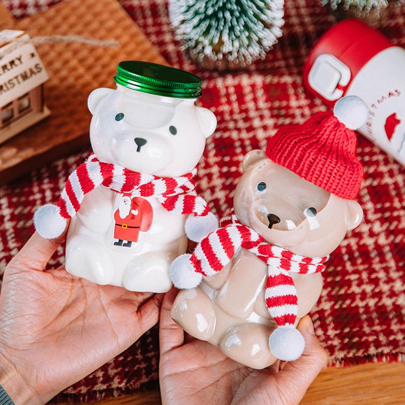 Christmas Cups Party Supplies Christmas Gingerbread Man Snowman Shaker Drinking Cup Xmas Milk Tea Drinking Cup Navidad