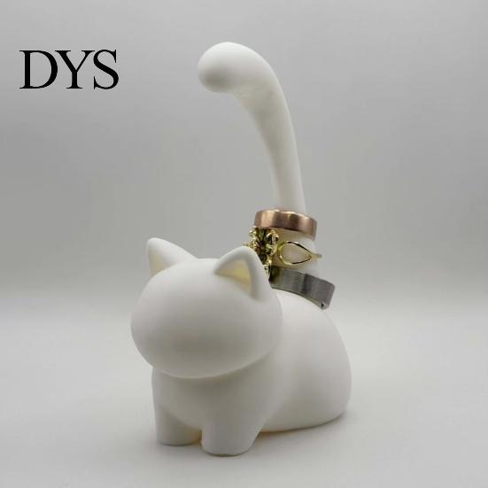 Entryway Key And Jewelry Tray Cute Cat Ring Holder, Minimalist Stand for Bedroom Dressing Compact Organizer Table, Decorative Sitting Rings