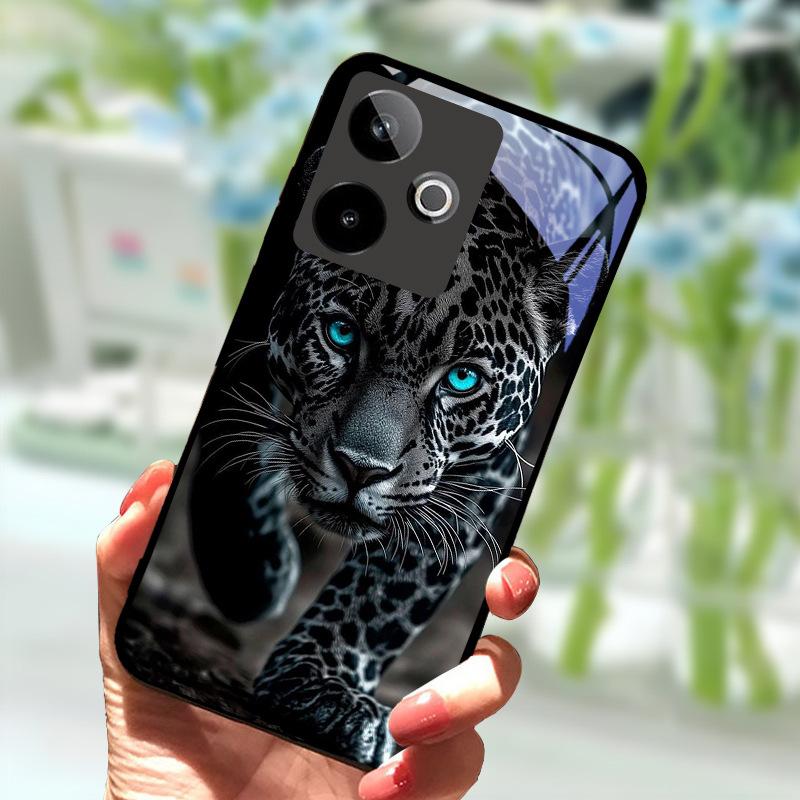 Für Realme GT7 5G Hülle Neue Mode Gehärtetes Glas Rückseite Hartes PC Handyhülle Für Realme GT 7 Fundas Stoßfeste Schale Gehäuse