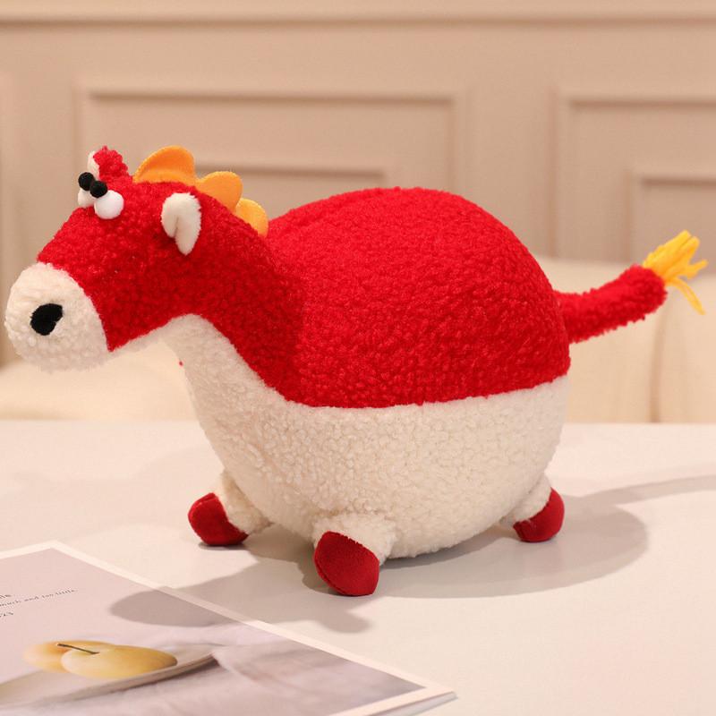 Cute Chubby And Round Plush Horse Doll With Pp Cotton Filling For Kids And Collectors