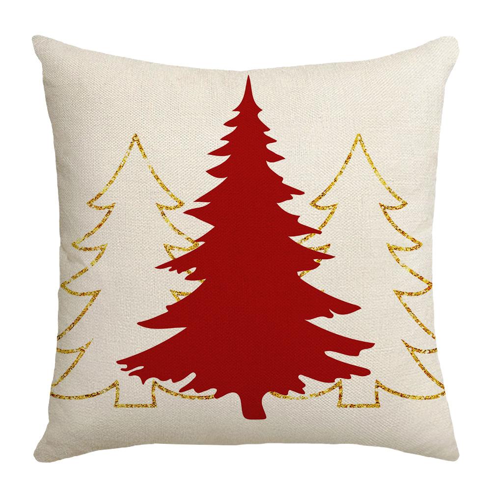 New Christmas Cartoon Pillow Cover Sofa Bedside Linen Printed Gift Square Cushion Cover