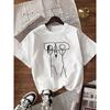 Europese Maat Dames Leuke Eenvoudige Streepstijl Korte Mouwen T-shirt Ademend en Huidvriendelijk, Dagelijkse Casual Top met Letterpatroon, Zomer