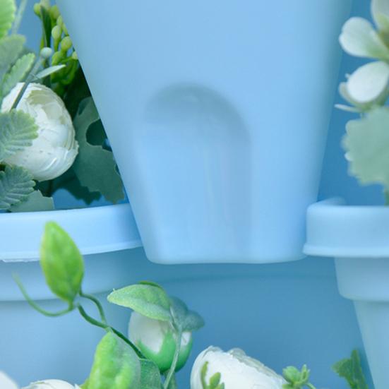 6 επιπέδων στοιβαζόμενη κάθετη γλάστρα με πύργο στοίβαξης, εσωτερική και εξωτερική κηπουρική, με κινητά ροδάκια και κάτω πιατάκι για λουλούδι φράουλας