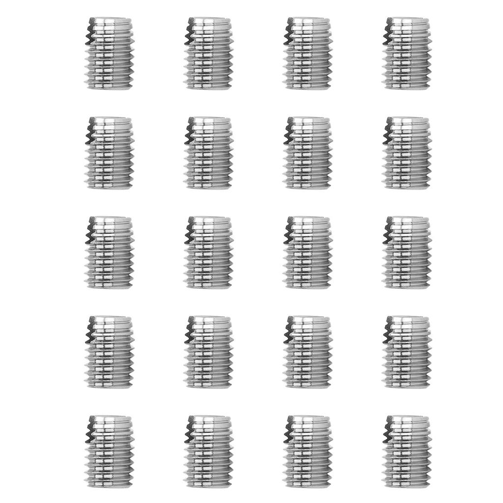 20 Pcs Thread Inserts M6x1.0 M10x1.5 L14mm 302 Stainless Steel Slotted Self Tapping Threaded