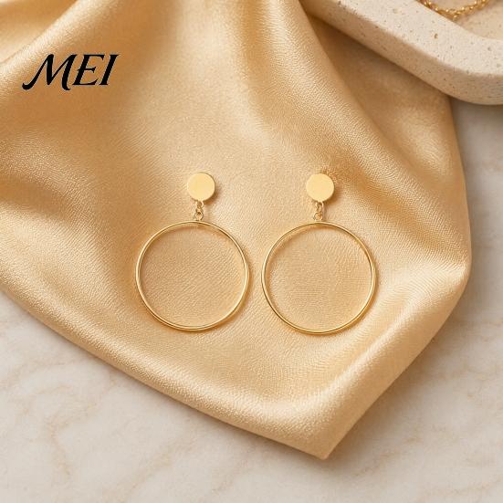 Draped Style Earrings 1 Pair Drop for Women, Large Circle Earrings, European Small Face Enhancing Daily Wear Casual Commuting