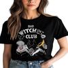 Bad Witches Club Magical Character Unisex Shirt _ Cartoon Graphic Vacation Cotton Tee _ Magic Kingdom Fan (Black & White)