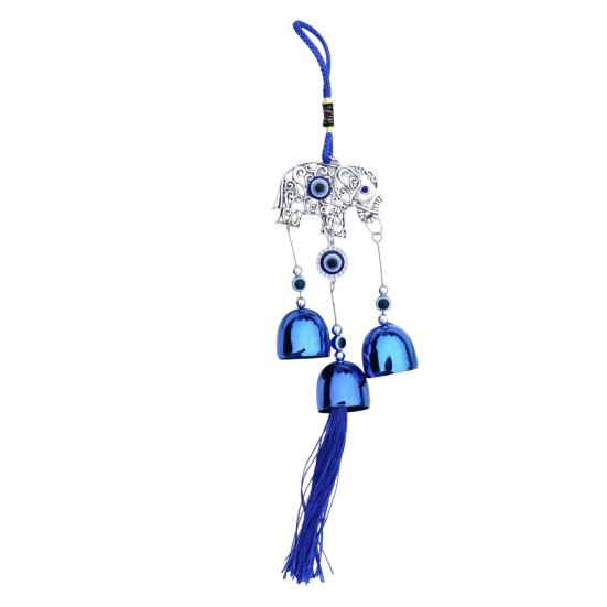 Yousheng Blue Evil Eyes Wind Chime for Outside Butterfly/Elephant/Tree/Sun/Hand Decorative Metal Bell Hanging Ornament for Home Garden Balcony
