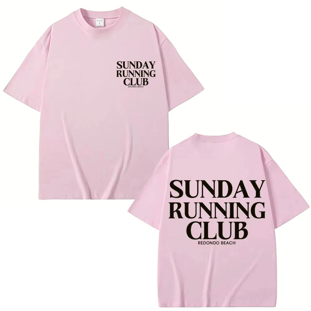 2026 Neues Sonntags-Laufclub-Grafik-T-Shirts Herren Damen Sportmode Kurzarm Baumwolle Lässig Sommer-T-Shirt Streetwear