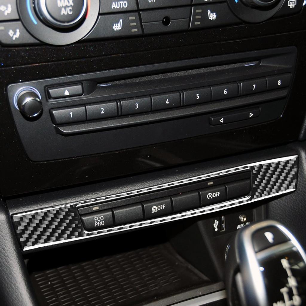 Car Central Control Button Decoration Cover Trim Sticker Carbon Fiber for BMW E84 X1 2011-2015 Auto Interior Accessories