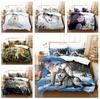 3D Animal Bedding, Wolf Down Duvet Covers and Pillowcases, 2/3pcs, Single Double Bed, Home Textiles, Boys' and Men's Gifts