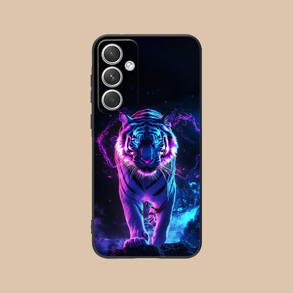 Tiger Neon Mobile Cell Phone Case for Samsung Galaxy S26 S25 S24 S23 S22 S21 S20 Note20 Plus FE Ultra Colorful Cover Cover