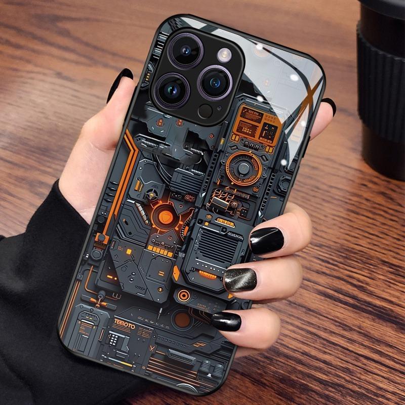 Kreative Leiterplattenmuster Glasmaterial Handyhülle Für iPhone 17 16 15 14 Pro Max 13 12 11 16E 17Air 7 Plus XR XS X Hülle