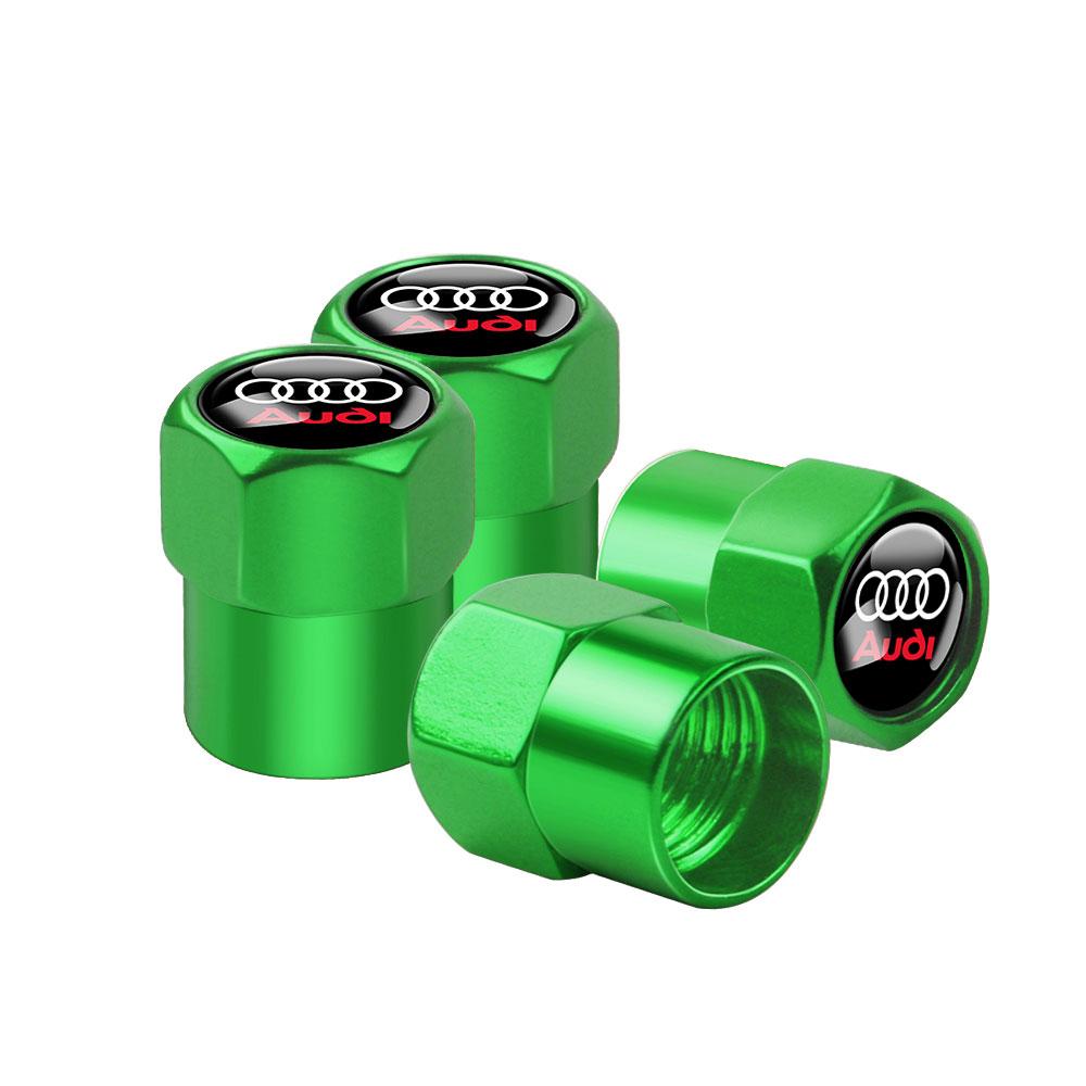 4Pcs For Audi A4 B8 8P A6 C7 Sline A3 8V 8P RS S3 S4 RS4 ar Styling Wheel Tire Valve Caps Tyre Rim Stem Covers Auto Accessories