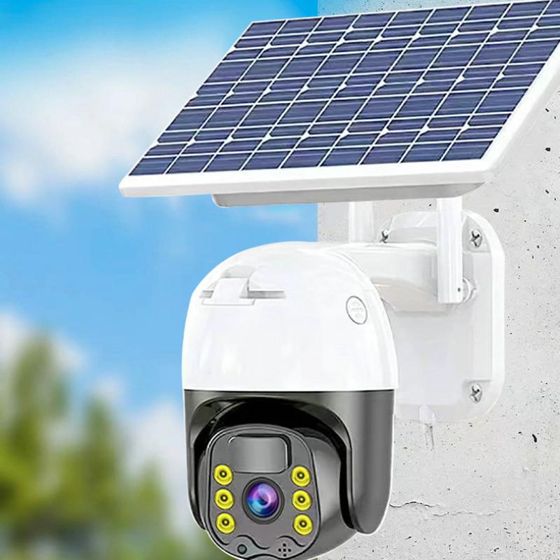 Solar-Überwachungskamera Außen Vollfarbe Mobil Remote Monitor Haushalt Drahtlos 360° Panoramisch Sicherheitskamera