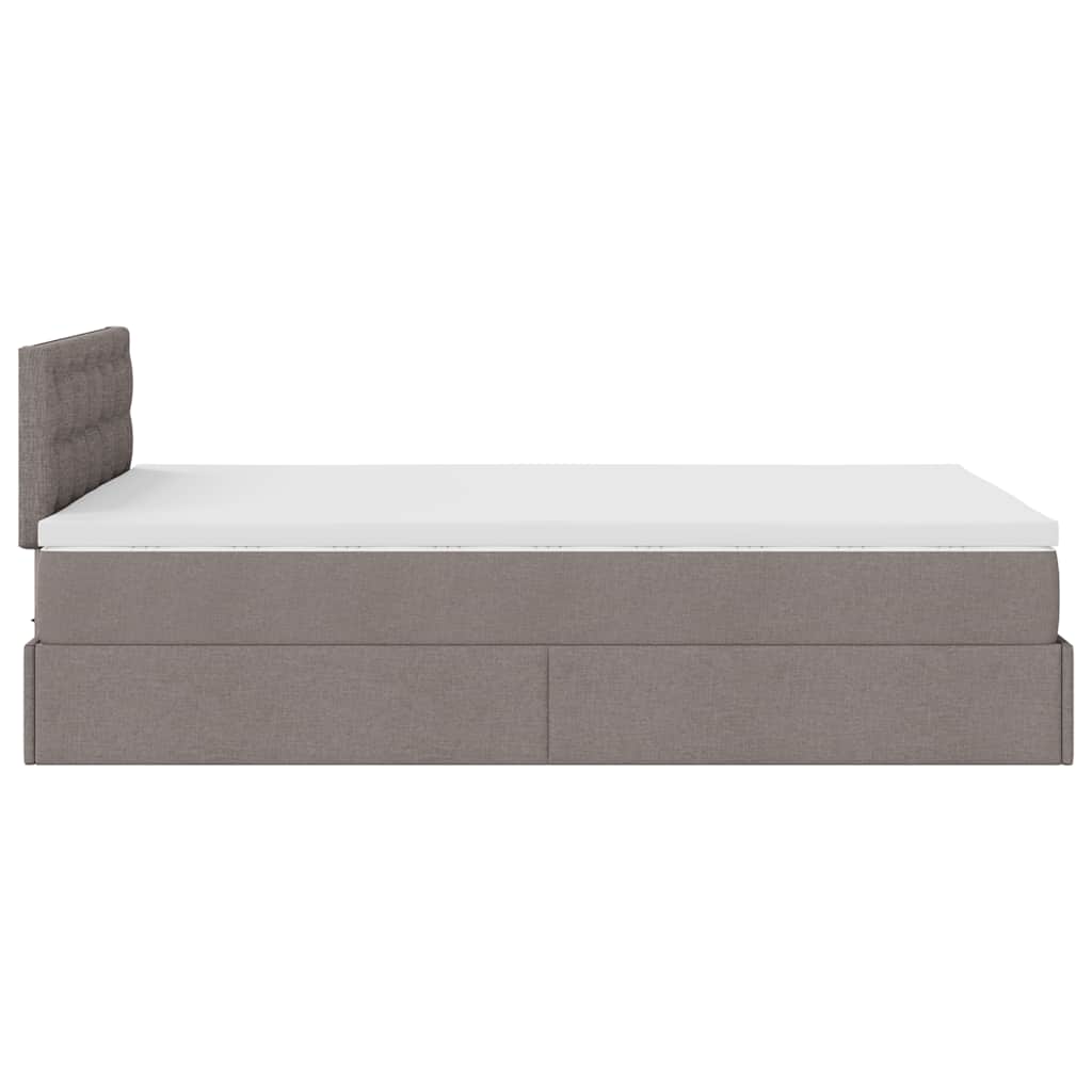 Ottoman Bed with Mattress & LEDs Taupe 120x200 Cm Fabric