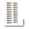 20Pcs Electric Guitar Saddles Bridge Screw with Wrench Stainless Steel Guitar Bridge Saddles Height Adjustment Screws