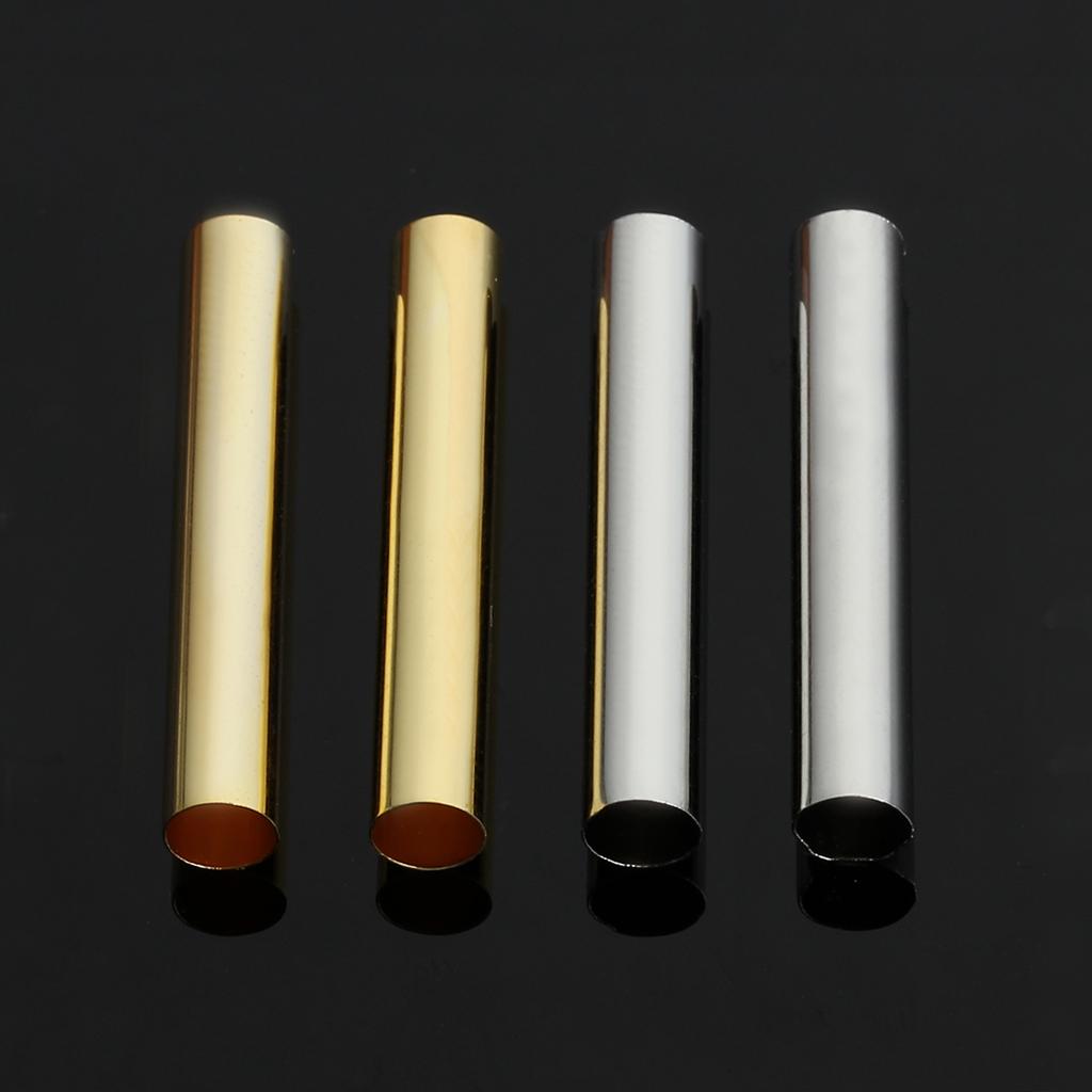 50-100Pcs Metal Brass Long Tube Beads Cylinder Smooth Straight Tube Beads Fit 4/6mm Leather Cord DIY Handmade Bracelet Accessory