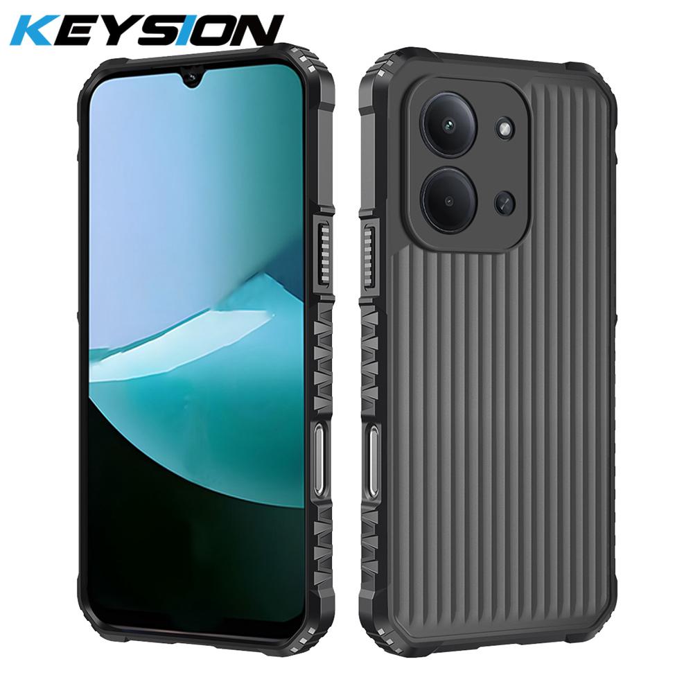 KEYSION Robuste stoßfeste Handyhülle für Redmi 15C 171mm 173mm Weiches Silikon+PC Durchsichtige matte Rückseite für Xiaomi POCO C85