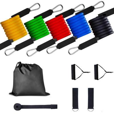 Elastic Fitness Bands - Yangbaga - 11pcs Kit - Adjustable Resistance - Durable - Multi-colored