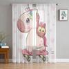Cute Cartoon Unicorn With Flowers Sheer Curtains For Living Room Kids Bedroom Tulle Curtains Kitchen Window Treatment Drapes
