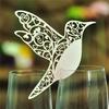 Cartes de Nom de Mariage Hot Bird Pour Verre à Vin Découpées au Laser sur Carton Nacré