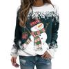 Dames Hoody Kerst Sneeuwman Print Sweatshirts Lange Mouw O-Hals Casual Hoodies Dames Tops