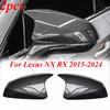 1Pair Carbon Fiber Side Rearview Mirror Cap Cover Trim For Lexus NX RX 2015-2024